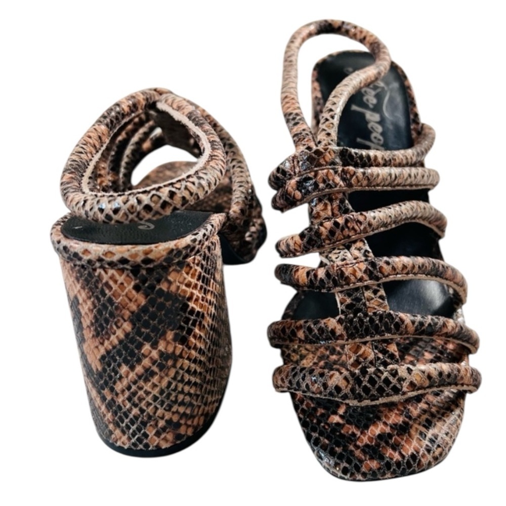 FREE PEOPLE - NEW Colette Cinched Heel in Python, Brown/ Black Size EU38 (7.5-8)